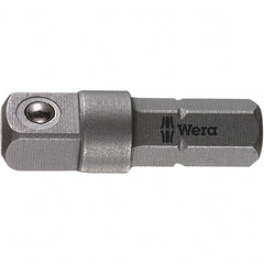 Wera - Socket Adapters & Universal Joints Type: Square-Drive to Hex Bit Adapter Male Size: 1/4 - Exact Tooling