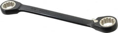 Proto - 5/8" x 11/16" 12 Point Spline Reversible Ratcheting Box Wrench - Double End, 1-3/16" Head Diam x 3/16" Head Thickness, 7-7/8" OAL, Steel, Black Chrome Finish - Exact Tooling