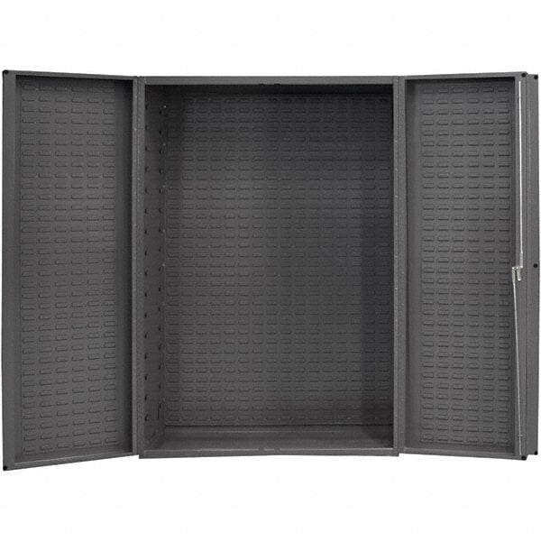 Durham - Locking Storage Cabinet - Steel, 48" Wide x 25" Deep x 72" High, Gray - Exact Tooling