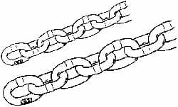 Peerless Chain - 6900 Lbs. Load Capacity, Carbon Steel Proof Coil Chain - 3 Grade, 2.016 Inch Inside Long x 0.851 Inch Inside Wide - Exact Tooling