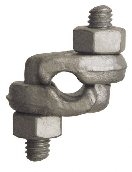 CM - 3/8" Wire Rope Double Saddle Clip - Forged Steel, Galvanized - Exact Tooling