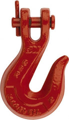 CM - 1/4 Inch Chain Diameter, Grade 80 Clevis Hook - 3,500 Lbs. Load Capacity, 5/16 Inch Inside Diameter, 21/64 Inch Pin Diameter, 3/8 Inch Hook Throat, 1-15/16 Inch Hook Width - Exact Tooling