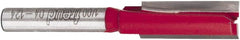 Freud - 3/8" Diam, 1/4" Shank Diam, 1" Length of Cut, 2 Flute Double Edge Straight Router Bit - 2-1/2" Overall Length, Carbide Tipped - Exact Tooling