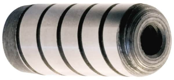 Unbrako - M3, 8mm OAL, Knurled Cup Point Set Screw - Grade 45H Alloy Steel, 1.5mm Key - Exact Tooling