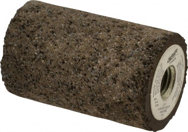Norton - Type 18, 2" Max Diam, 3" Head Thickness, 20 Grit Square Tip Plug - Zirconia Alumina, Very Coarse Grade, 5/8-11 Shank Thread - Exact Tooling