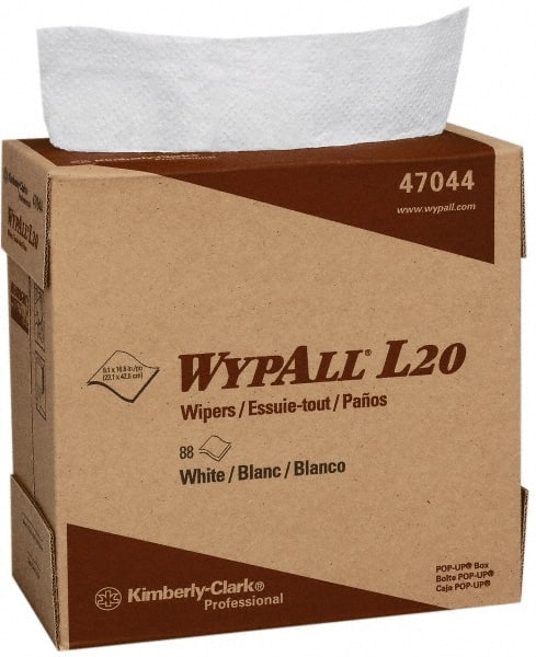 WypAll - L20 Dry General Purpose Wipes - Pop-Up, 16-3/4" x 9" Sheet Size, White - Exact Tooling