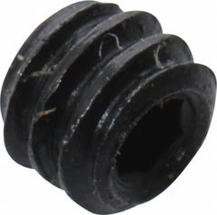 Unbrako - #2-56 UNC, 1/16" OAL, Cup Point Set Screw - Grade 8 Alloy Steel, 0.035" Key - Exact Tooling