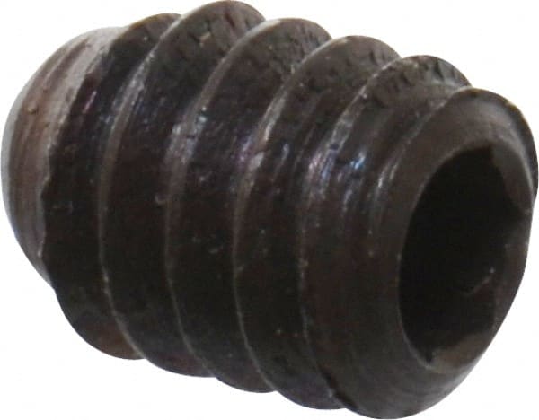Unbrako - #3-48 UNC, 1/8" OAL, Cup Point Set Screw - Grade 8 Alloy Steel, 0.05" Key - Exact Tooling