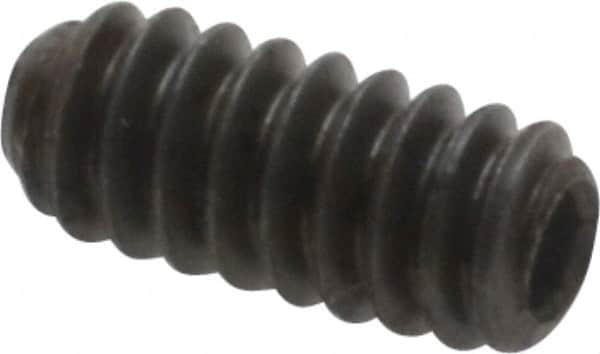 Unbrako - #4-40 UNC, 1/4" OAL, Cup Point Set Screw - Grade 8 Alloy Steel, 0.05" Key - Exact Tooling