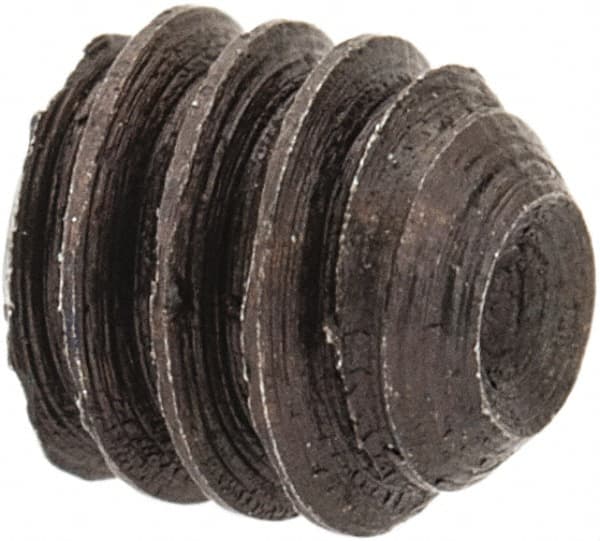 Unbrako - #5-40 UNC, 1/8" OAL, Cup Point Set Screw - Grade 8 Alloy Steel, 1/16" Key - Exact Tooling