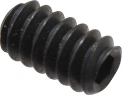 Unbrako - #6-32 UNC, 1/4" OAL, Cup Point Set Screw - Grade 8 Alloy Steel, 1/16" Key - Exact Tooling