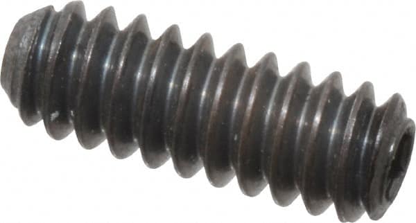 Unbrako - #6-32 UNC, 3/8" OAL, Cup Point Set Screw - Grade 8 Alloy Steel, 1/16" Key - Exact Tooling