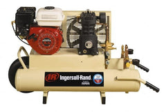 Ingersoll-Rand - 5.5 HP Stationary Gas Air Compressor - Honda Engine, Horizontal Configuration, Twin 8 Gallon, 11.8 CFM, 135 Max psi - Exact Tooling