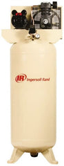 Ingersoll-Rand - 3 hp, 60 Gal Stationary Electric Vertical Air Compressor - Single Phase, 135 Max psi, 230 Volt - Exact Tooling