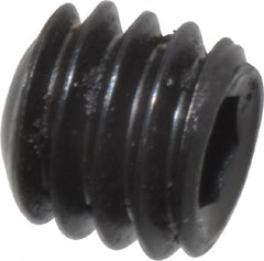 Unbrako - #6-40 UNF, 1/8" OAL, Cup Point Set Screw - Grade 8 Alloy Steel, 1/16" Key - Exact Tooling