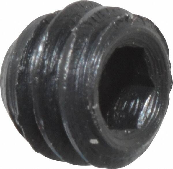 Unbrako - #8-32 UNC, 1/8" OAL, Cup Point Set Screw - Grade 8 Alloy Steel, 5/64" Key - Exact Tooling