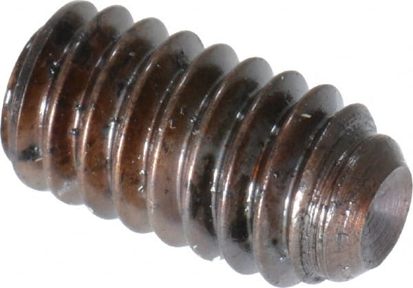 Unbrako - #8-32 UNC, 5/16" OAL, Cup Point Set Screw - Grade 8 Alloy Steel, 5/64" Key - Exact Tooling