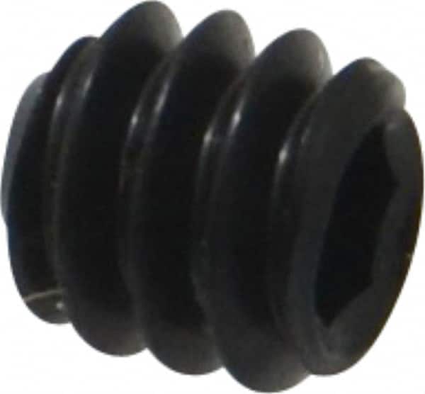 Unbrako - #10-24 UNC, 3/16" OAL, Cup Point Set Screw - Grade 8 Alloy Steel, 3/32" Key - Exact Tooling