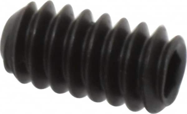 Unbrako - #10-24 UNC, 3/8" OAL, Cup Point Set Screw - Grade 8 Alloy Steel, 3/32" Key - Exact Tooling