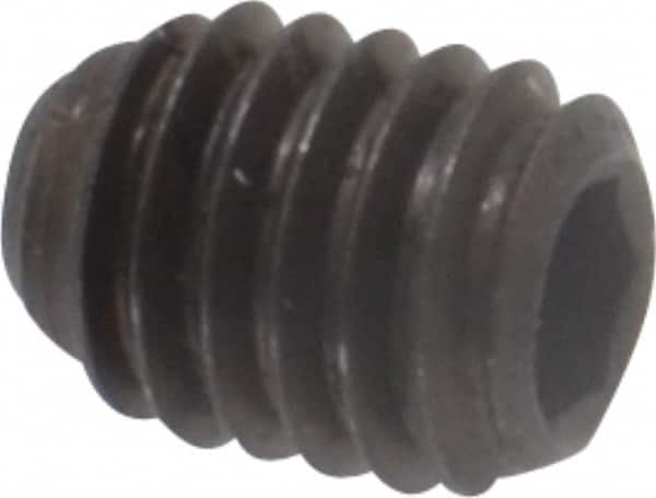 Unbrako - #10-32 UNF, 1/4" OAL, Cup Point Set Screw - Grade 8 Alloy Steel, 3/32" Key - Exact Tooling