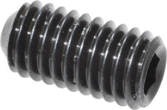 Unbrako - #10-32 UNF, 3/8" OAL, Cup Point Set Screw - Grade 8 Alloy Steel, 3/32" Key - Exact Tooling