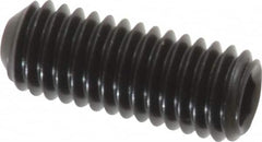 Unbrako - #10-32 UNF, 1/2" OAL, Cup Point Set Screw - Grade 8 Alloy Steel, 3/32" Key - Exact Tooling