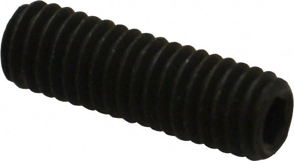 Unbrako - #10-32 UNF, 5/8" OAL, Cup Point Set Screw - Grade 8 Alloy Steel, 3/32" Key - Exact Tooling