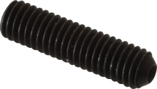 Unbrako - #10-32 UNF, 3/4" OAL, Cup Point Set Screw - Grade 8 Alloy Steel, 3/32" Key - Exact Tooling