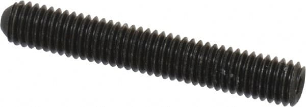 Unbrako - #10-32 UNF, 1-1/4" OAL, Cup Point Set Screw - Grade 8 Alloy Steel, 3/32" Key - Exact Tooling