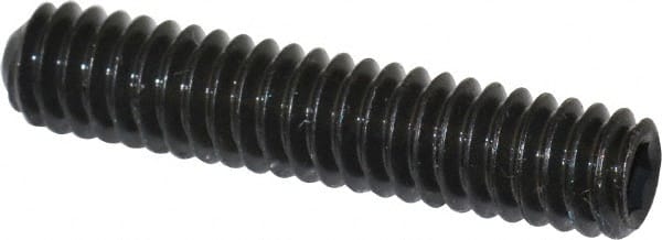 Unbrako - 1/4-20 UNC, 1-1/4" OAL, Cup Point Set Screw - Grade 8 Alloy Steel, 1/8" Key - Exact Tooling