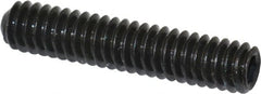Unbrako - 1/4-20 UNC, 1-1/4" OAL, Cup Point Set Screw - Grade 8 Alloy Steel, 1/8" Key - Exact Tooling