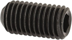 Unbrako - 1/4-28 UNF, 1/2" OAL, Cup Point Set Screw - Grade 8 Alloy Steel, 1/8" Key - Exact Tooling