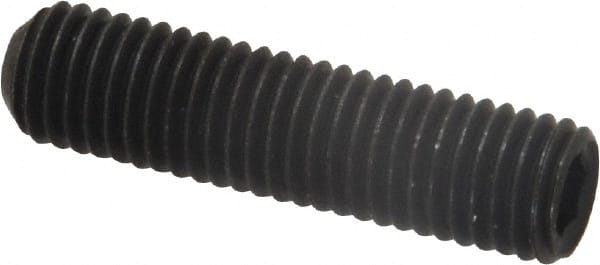 Unbrako - 1/4-28 UNF, 1" OAL, Cup Point Set Screw - Grade 8 Alloy Steel, 1/8" Key - Exact Tooling