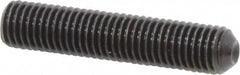Unbrako - 1/4-28 UNF, 1-1/4" OAL, Cup Point Set Screw - Grade 8 Alloy Steel, 1/8" Key - Exact Tooling
