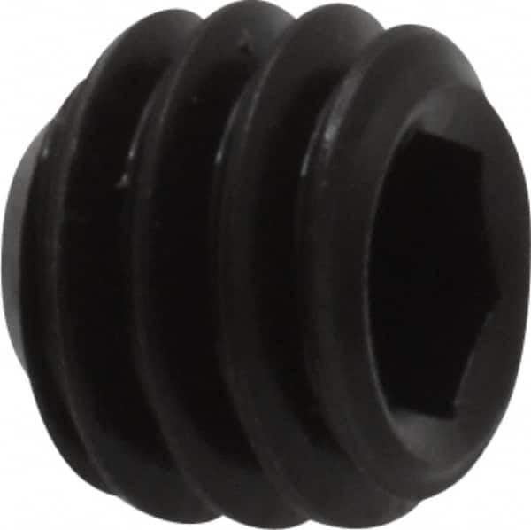 Unbrako - 5/16-18 UNC, 1/4" OAL, Cup Point Set Screw - Grade 8 Alloy Steel, 3/32" Key - Exact Tooling