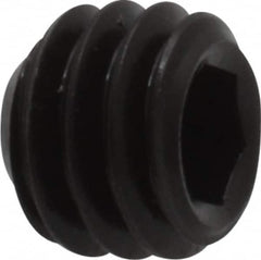 Unbrako - 5/16-18 UNC, 1/4" OAL, Cup Point Set Screw - Grade 8 Alloy Steel, 3/32" Key - Exact Tooling