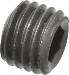 Unbrako - 5/16-24 UNF, 1/4" OAL, Cup Point Set Screw - Grade 8 Alloy Steel, 3/32" Key - Exact Tooling