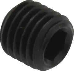 Unbrako - 5/16-24 UNF, 5/16" OAL, Cup Point Set Screw - Grade 8 Alloy Steel, 3/32" Key - Exact Tooling