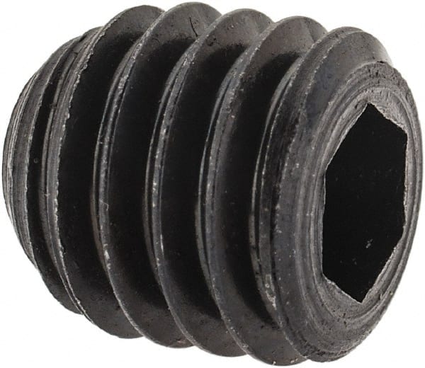 Unbrako - 3/8-16 UNC, 3/8" OAL, Cup Point Set Screw - Grade 8 Alloy Steel, 3/16" Key - Exact Tooling