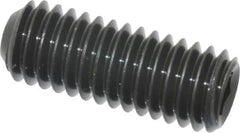 Unbrako - 3/8-16 UNC, 1" OAL, Cup Point Set Screw - Grade 8 Alloy Steel, 3/16" Key - Exact Tooling