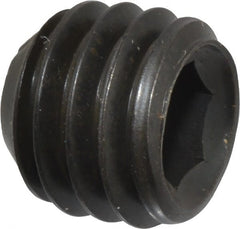 Unbrako - 7/16-14 UNC, 3/8" OAL, Cup Point Set Screw - Grade 8 Alloy Steel, 7/32" Key - Exact Tooling