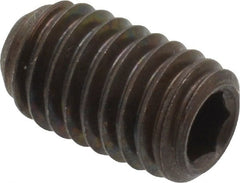 Unbrako - 7/16-14 UNC, 3/4" OAL, Cup Point Set Screw - Grade 8 Alloy Steel, 7/32" Key - Exact Tooling