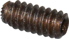 Unbrako - #4-40 UNC, 1/4" OAL, Knurled Cup Point Set Screw - Grade 8 Alloy Steel, 1/2" Key - Exact Tooling