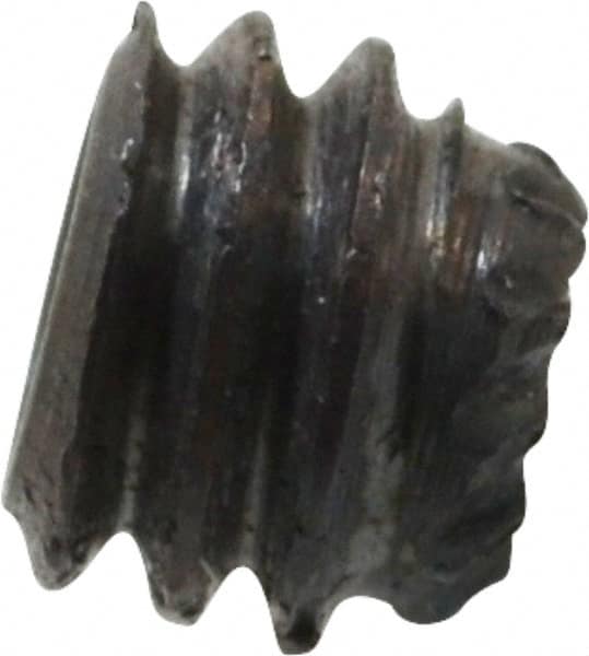 Unbrako - #8-32 UNC, 1/8" OAL, Knurled Cup Point Set Screw - Grade 8 Alloy Steel, 5/64" Key - Exact Tooling