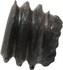 Unbrako - #8-32 UNC, 1/8" OAL, Knurled Cup Point Set Screw - Grade 8 Alloy Steel, 5/64" Key - Exact Tooling