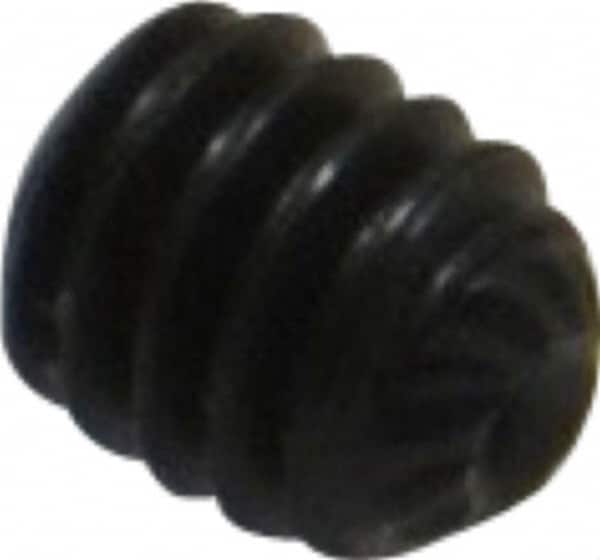 Unbrako - #8-32 UNC, 3/16" OAL, Knurled Cup Point Set Screw - Grade 8 Alloy Steel, 5/64" Key - Exact Tooling