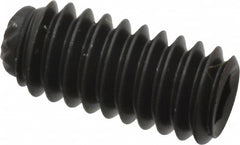 Unbrako - #8-32 UNC, 3/8" OAL, Knurled Cup Point Set Screw - Grade 8 Alloy Steel, 5/64" Key - Exact Tooling