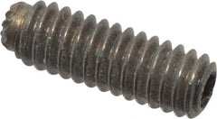 Unbrako - #8-32 UNC, 1/2" OAL, Knurled Cup Point Set Screw - Grade 8 Alloy Steel, 5/64" Key - Exact Tooling
