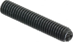 Unbrako - #10-32 UNF, 1" OAL, Knurled Cup Point Set Screw - Grade 8 Alloy Steel, 3/32" Key - Exact Tooling