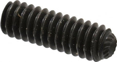 Unbrako - 1/4-20 UNC, 3/4" OAL, Knurled Cup Point Set Screw - Grade 8 Alloy Steel, 1/8" Key - Exact Tooling